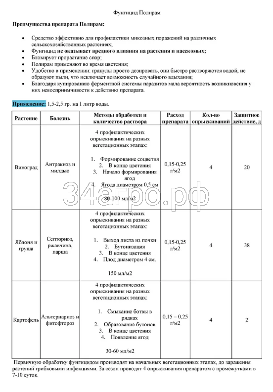 Фунгицид Полирам ДФ 100 гр.